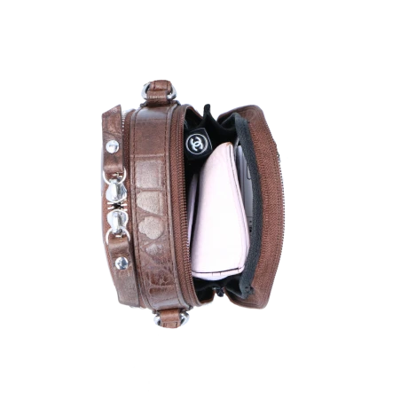 LouLou Essentiels Vintage Croco Mobilebag Cacao 6 LouLou Essentiels Vintage Croco Mobilebag Cacao - Afbeelding 6