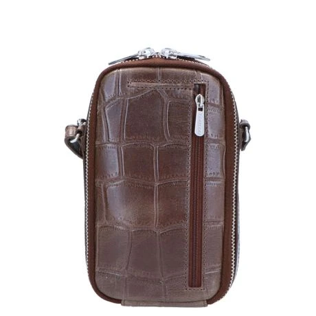 LouLou Essentiels Vintage Croco Mobilebag Cacao 3 LouLou Essentiels Vintage Croco Mobilebag Cacao - Afbeelding 3