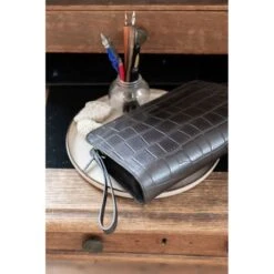 LouLou Essentiels Vintage Croco Silver Crossbody Black -Tas Promotie Winkel 03crossbodyxs004s 001 8720143393310 loulou essentiels 5