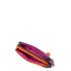 Mywalit Small Leather Double Zip Purse Portemonnee Sangria Multi -Tas Promotie Winkel 1265 75 3