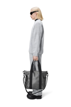 Rains Tote Bag Mini Shoulderbag Metallic Grey -Tas Promotie Winkel 14160 metallicgrey men 1