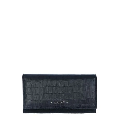 LouLou Essentiels SLB2F Classy Croc RFID Wallet Black 1 LouLou Essentiels SLB2F Classy Croc RFID Wallet Black
