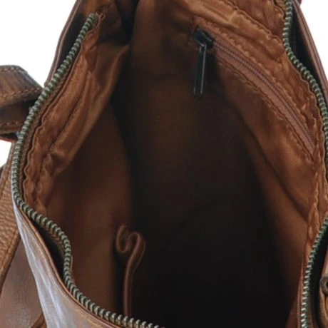 Bear Design Cow Lavato Sandy Schouder/ Rugtas Cognac 4 Bear Design Cow Lavato Sandy Schouder/ Rugtas Cognac - Afbeelding 4