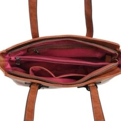 Wimona Angelina Schoudertas Cognac -Tas Promotie Winkel 2026 kleur cognac binnenkant