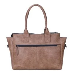 Wimona Catarina One Schoudertas Taupe -Tas Promotie Winkel 2031 kleur taupe achterkant