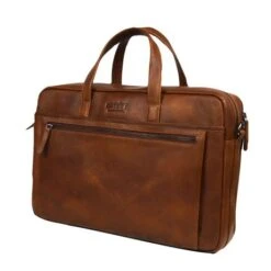 DSTRCT Premium Collection Laptopbag 2-vaks 15.6" Cognac -Tas Promotie Winkel 230330 cognac 3