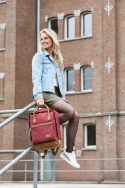 Enrico Benetti Santiago Rugtas 15" Handle Bordeaux Rood -Tas Promotie Winkel 24 20210520 enrico benetti 2069 lr santiago 46161