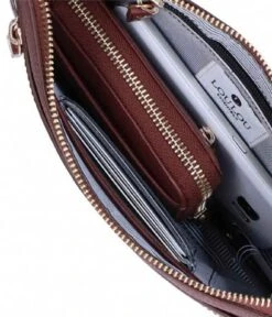 LouLou Essentiels Classy Croc 25 Crossbody Cacao -Tas Promotie Winkel 25crossbody149lg 029 029 5 600