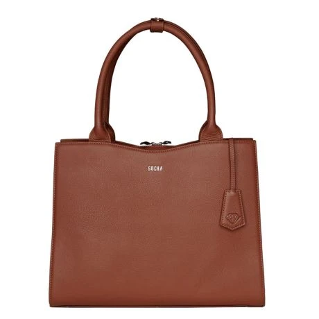 Socha Diamond Leather Businessbag 10-14" Cognac 1 Socha Diamond Leather Businessbag 10-14" Cognac