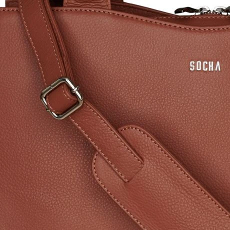Socha Diamond Leather Businessbag 10-14" Cognac 7 Socha Diamond Leather Businessbag 10-14" Cognac - Afbeelding 7