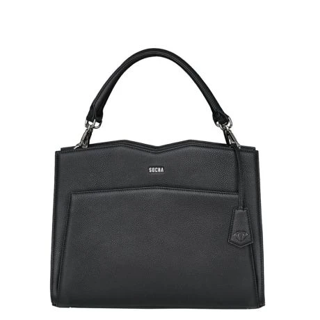 Socha Diamond Leather Shoulder Businessbag 12-14" Black 1 Socha Diamond Leather Shoulder Businessbag 12-14" Black