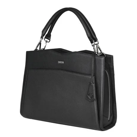 Socha Diamond Leather Shoulder Businessbag 12-14" Black 2 Socha Diamond Leather Shoulder Businessbag 12-14" Black - Afbeelding 2