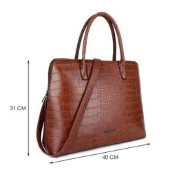 Wimona Luisa Schoudertas Croco Cognac 8 Wimona Luisa Schoudertas Croco Cognac -Tas Promotie Winkel 5004 kleur cognac met afmeting