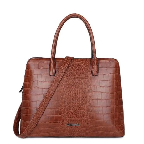 Wimona Luisa Schoudertas Croco Cognac 1 Wimona Luisa Schoudertas Croco Cognac