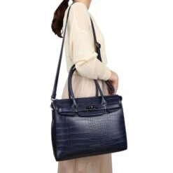 Wimona Liona Handtas Croco Navy 14 Wimona Liona Handtas Croco Navy -Tas Promotie Winkel 5005 kleur donkerblauw 2