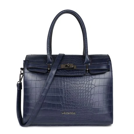 Wimona Liona Handtas Croco Navy 1 Wimona Liona Handtas Croco Navy