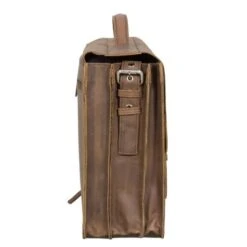 Plevier Retro Zeppelin Vintage Laptop Aktetas 3-Vaks 17.3" Brown -Tas Promotie Winkel 555 2 3