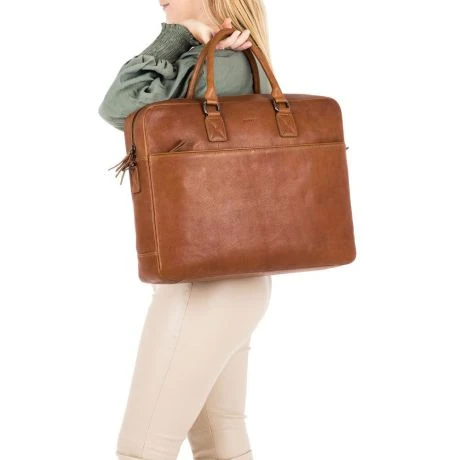 Burkely Antique Avery Laptoptas 17" Cognac 7 Burkely Antique Avery Laptoptas 17" Cognac - Afbeelding 7