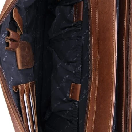 Plevier Morse Leren Aktentas 2-Vaks 15.6" Bruin 4 Plevier Morse Leren Aktentas 2-Vaks 15.6" Bruin - Afbeelding 4