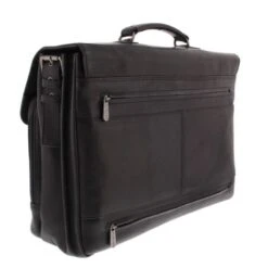 Plevier Decca Leren Aktentas 2-Vaks 17.3" Zwart -Tas Promotie Winkel 859 1 zijkant achter decca