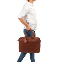 Burkely Vintage River Worker 15.6" Laptop Bag Cognac -Tas Promotie Winkel 9007970.22.24 6