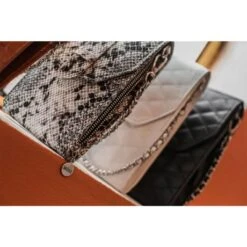 MOSZ Telefoontasje Quilted Black Brushed Silver -Tas Promotie Winkel a28c0493
