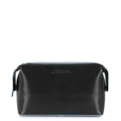 Piquadro Blue Square Beauty In Pelle Toiletry Bag Black
