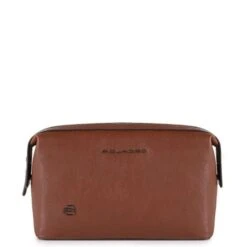 Piquadro Black Square Toiletry Bag Tobacco