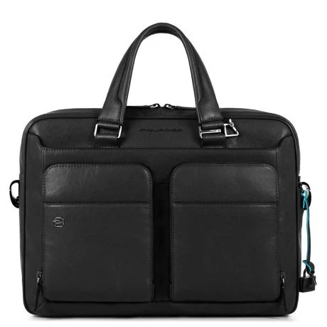 Piquadro Black Square Portfolio Computer Briefcase 15" Black 1 Piquadro Black Square Portfolio Computer Briefcase 15" Black