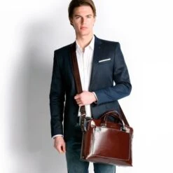 Piquadro Blue Square Double Handle Computer Portfolio Briefcase 14" Black -Tas Promotie Winkel ca3335b2 n dett10