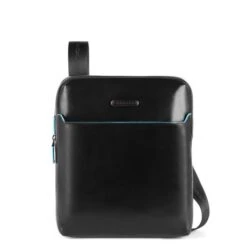 Piquadro Blue Square Crossbody Bag IPad 11"/ Pro 9.7" Front Pocket Black