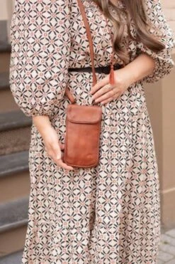 Bear Design Elske Telefoontasje Cognac -Tas Promotie Winkel cl41579c1