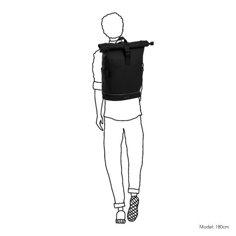 Daniel Ray Highlands Rolltop Rugtas M Waterproof 15" Zwart 6 Daniel Ray Highlands Rolltop Rugtas M Waterproof 15" Zwart - Afbeelding 6