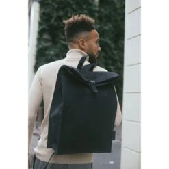Laauw AMS The Nine Streets Backpack Black Canvas -Tas Promotie Winkel img 5269