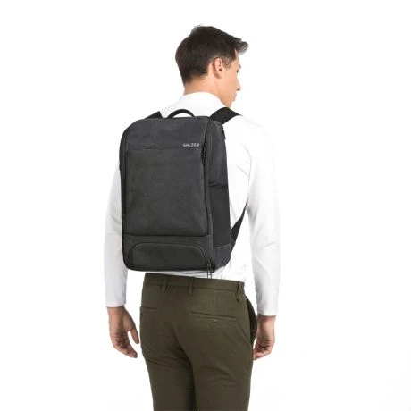 Salzen Alpha Backpack Leather Charcoal Black 8 Salzen Alpha Backpack Leather Charcoal Black - Afbeelding 8