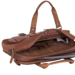 Chesterfield Dylan Laptop Schoudertas 17" Cognac -Tas Promotie Winkel leren laptoptas cognac dylan 3
