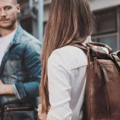 Chesterfield Dali Rugzak Brown -Tas Promotie Winkel leren rugzak bruin dali 1