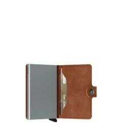 Secrid Mini Wallet Portemonnee Vintage Cognac Silver -Tas Promotie Winkel mwcogsil1