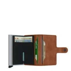 Secrid Mini Wallet Portemonnee Vintage Cognac Silver -Tas Promotie Winkel mwcogsil31