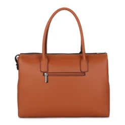 Pulcher Paris Schoudertas 15.6" Cognac 7 Pulcher Paris Schoudertas 15.6" Cognac -Tas Promotie Winkel p 511 kleur cognac achterkant