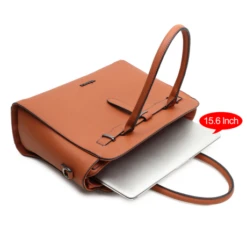 Pulcher Paris Schoudertas 15.6" Cognac 8 Pulcher Paris Schoudertas 15.6" Cognac -Tas Promotie Winkel p 511 kleur cognac laptopvak
