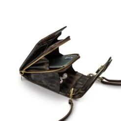 MOSZ Telefoontasje Leopard Gold Shiny Light Gold 5 MOSZ Telefoontasje Leopard Gold Shiny Light Gold -Tas Promotie Winkel panter binnenkant