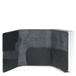 Piquadro Black Square Double Creditcard Case With Sliding System Black -Tas Promotie Winkel pp5472b3r n dett1