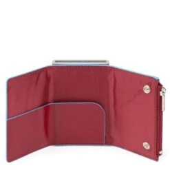 Piquadro Blue Square Compact Wallet Red -Tas Promotie Winkel pp5585b2r r dett2