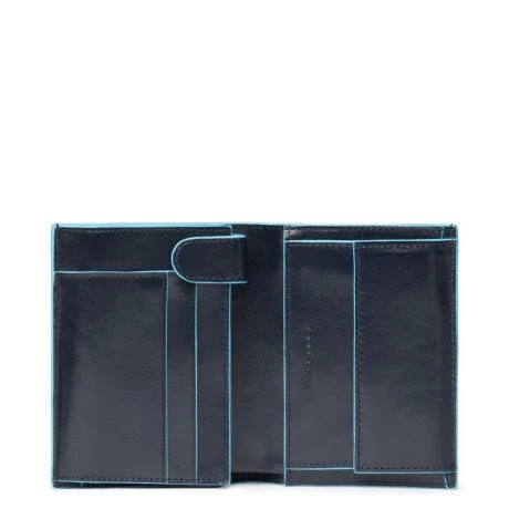 Piquadro Blue Square Vertical Wallet 10 Cards With Coin Case Night Blue 1 Piquadro Blue Square Vertical Wallet 10 Cards With Coin Case Night Blue