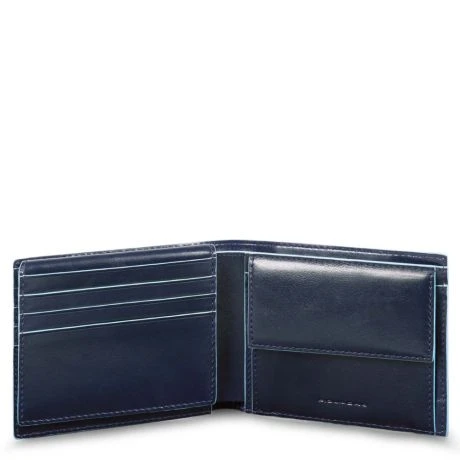 Piquadro Blue Square Men's Wallet With Flip Up/Coin Pocket Night Blue 1 Piquadro Blue Square Men's Wallet With Flip Up/Coin Pocket Night Blue