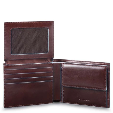 Piquadro Blue Square Men's Wallet With Flip Up/Coin Pocket Mahogany 2 Piquadro Blue Square Men's Wallet With Flip Up/Coin Pocket Mahogany - Afbeelding 2