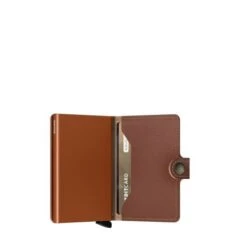 Secrid Mini Wallet Portemonnee Saffiano Caramel -Tas Promotie Winkel secrid miniwallet saffiano caramel semi open