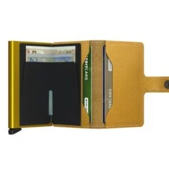 Secrid Mini Wallet Portemonnee Crisple Ochre -Tas Promotie Winkel secrid miniwallet crisple ochre open