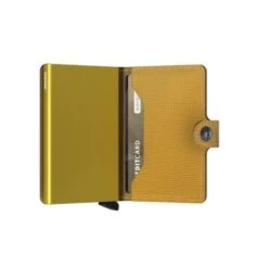 Secrid Mini Wallet Portemonnee Crisple Ochre -Tas Promotie Winkel secrid miniwallet crisple ochre semi open